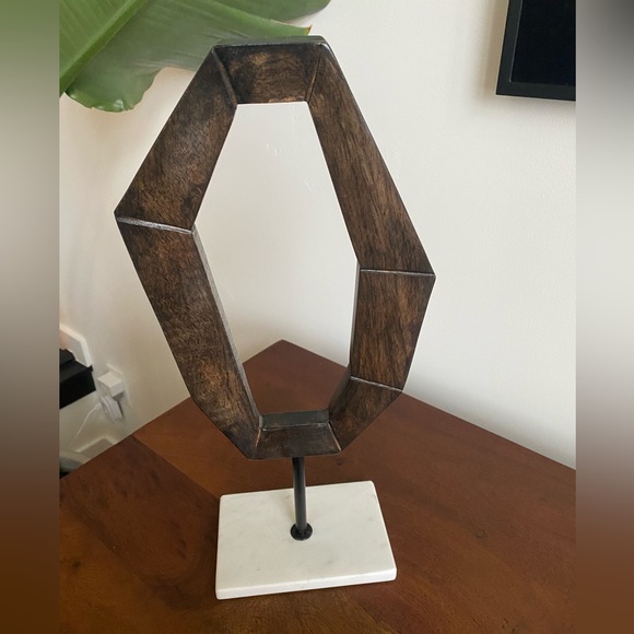 Wooden Sculpture on Marble Stand - Picture 3 of 4